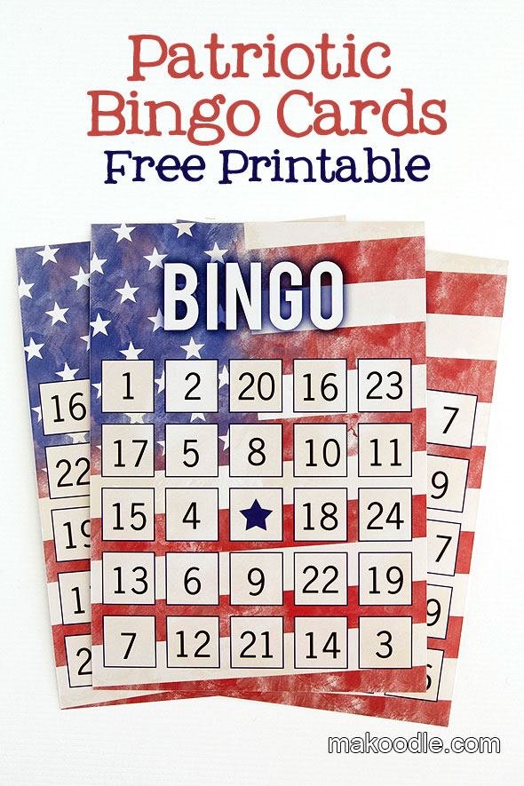 Patriotic Printable Bingo Cards Makoodle