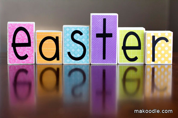 Easter Wood Block Letters