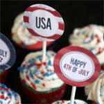 4th of July Printable Cupcake Toppers