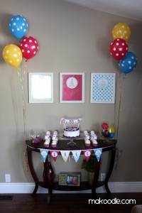 Polka Dot Birthday Party Cake Table