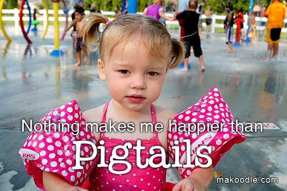 Nothing Happier than Pigtails, Splash Pads, & Slides - Makoodle