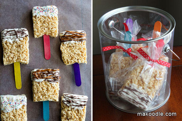Rice Krispie Treat Paint Brushes Birthday Party Favor
