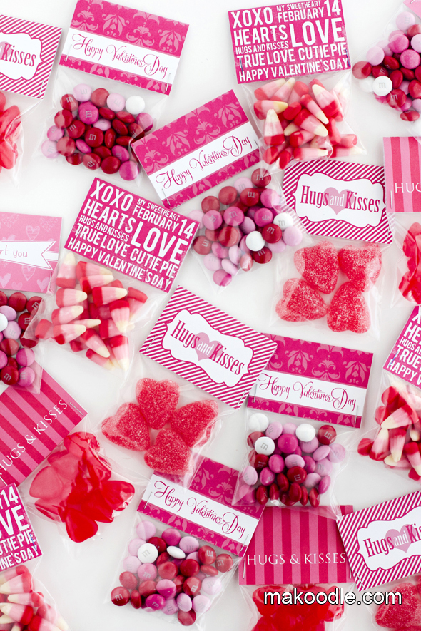 DIY Valentine's Day Free Printable Treat Bag Toppers