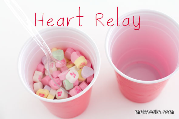 Heart Relay - Valentines Minute to Win It Games for Valentines Party