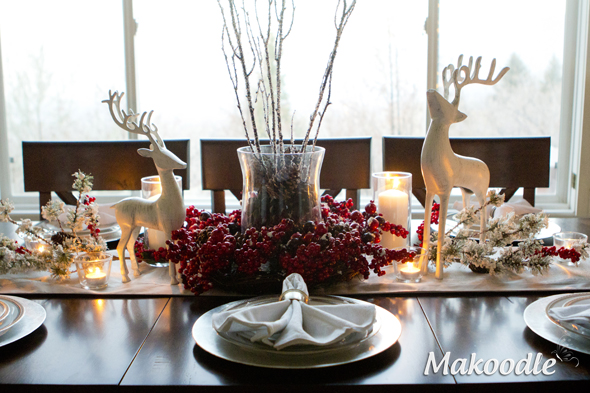 Christmas Tablescape - Christmas Dining Table Decor - Makoodle.com