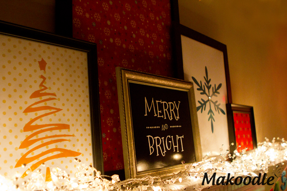 Merry & Bright Christmas Mantle Decor - Makoodle.com