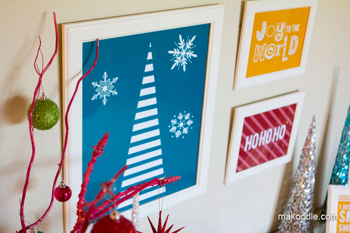 Bright Colorful Whimsical Christmas Printables from Makoodle.com